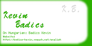 kevin badics business card